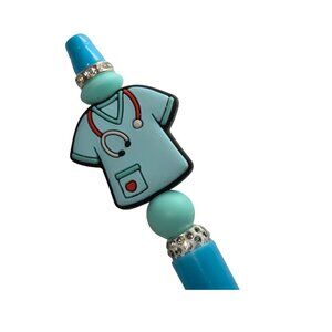 Nurse Beaded Teal Ink Pen (N)